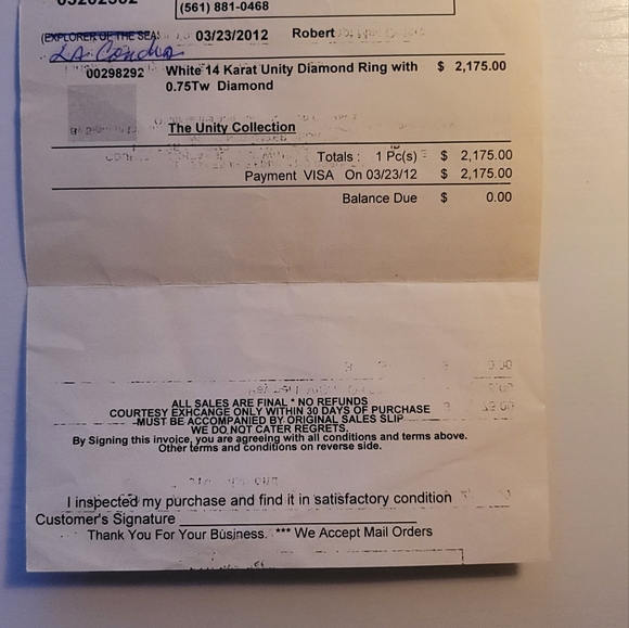 Milano Unity Solitaire white gold 14k Diamond Ring - Picture 4 of 5